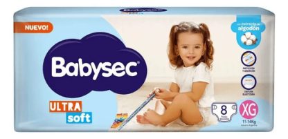 Imagen 2 de 2 de Pañales Babysec Ultra Soft XG x 8 unidades