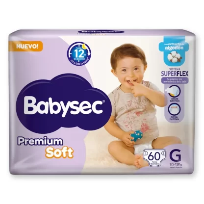 Imagen 3 de 4 de Combo Pañales Babysec Premium Soft + 2 Toallitas Húmedas Babysec Premium x45 (G, XG, XXG)