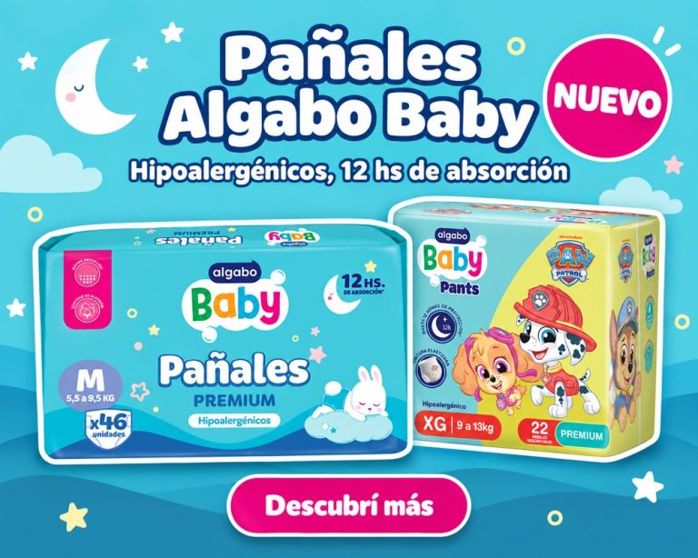 Pañales Algabo Baby — NUEVO, Hipoalergénicos, 12 hs de absorción