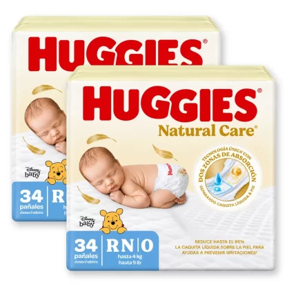 Imagen 2 de 4 de 68 Pañales Huggies Recien Nacido (RN) + Toallitas Húmedas Huggies Triple Protección x80u