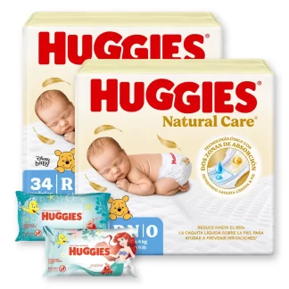 Set 2 Pañales Huggies Recien Nacido Y Toallitas Humedas X48u