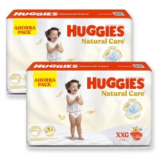 Combo 2 Pack Pañales Huggies Natural Care XXG