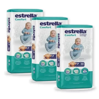 Combo x3 Pañales Estrella Baby P x 30u