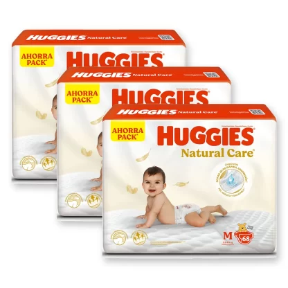 Imagen 1 de 2 de Combo 3 Pack Pañales Huggies Natural Care