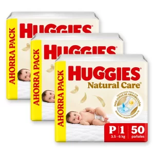 Miniatura 1 de 3 de Combo x3 Pañales Huggies Natural Care P x 50u