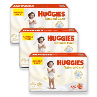 Combo 3 Pack Pañales Huggies Natural Care XXG
