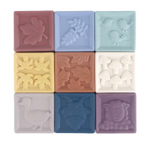 Miniatura 2 de 2 de Cubos Didácticos de Goma Blanda Baby Favorite 9 Piezas con Relieves para Bebé