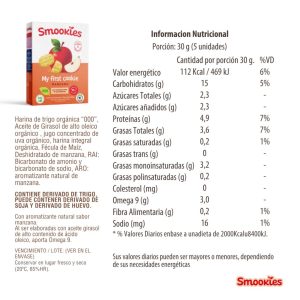 Miniatura 2 de 4 de Galletitas para Bebé Smookies Baby My First Cookie Sabor Manzana 150 g