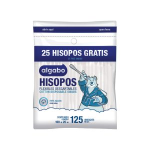 Miniatura 1 de 1 de Hisopos Flexibles de Algodón Algabo Bolsa con Zipper x 125 unidades