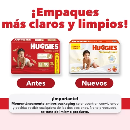 Imagen 2 de 7 de Pañales Huggies Natural Care G x 60u