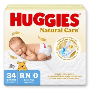 Miniatura 3 de 3 de 68 Pañales Huggies Natural Care Recién Nacido (RN)