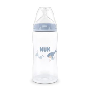 Miniatura 1 de 3 de Mamadera Nuk First Choice+ 300 ml Flujo M Anticólicos Ballena Celeste