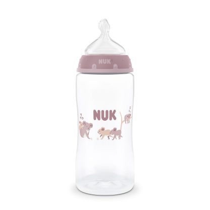 Imagen 2 de 4 de Mamadera Nuk First Choice+ 300 ml Flujo M Anticólicos Koala Rosa