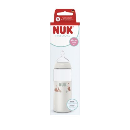 Imagen 2 de 3 de Mamadera Nuk First Choice 360 ml Tetina XL Anticólicos Canguro Blanco