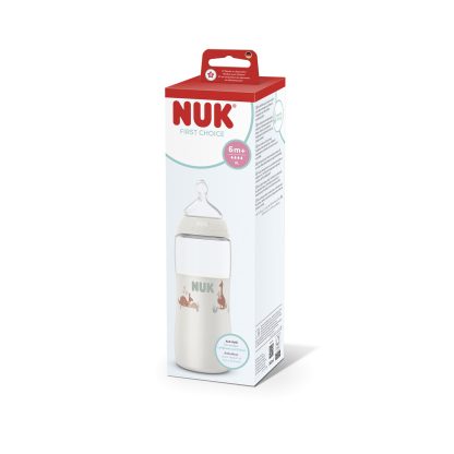 Imagen 3 de 3 de Mamadera Nuk First Choice 360 ml Tetina XL Anticólicos Canguro Blanco