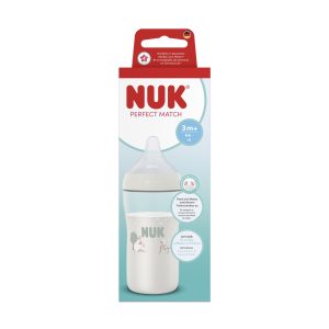 Miniatura 3 de 4 de Mamadera Nuk Perfect Match 260 ml Flujo M Anticólicos Oveja Blanco