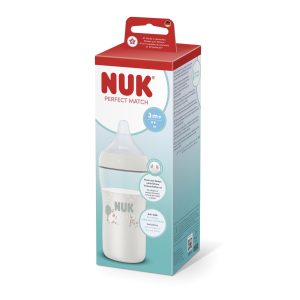 Miniatura 4 de 4 de Mamadera Nuk Perfect Match 260 ml Flujo M Anticólicos Oveja Blanco