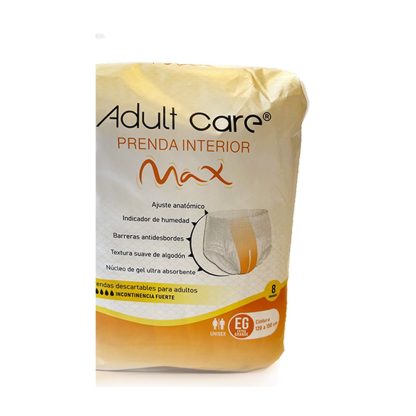 Imagen 1 de 3 de Ropa Interior Descartable Adult Care Max Talle EG (Extra Grande) x 8 unidades