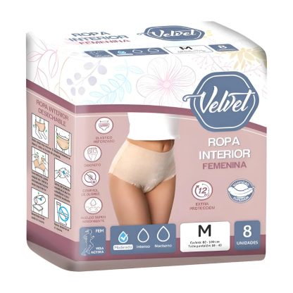 Imagen 1 de 1 de Ropa Interior Velvet Femenina Absorción Media Talle M x 8 unidades
