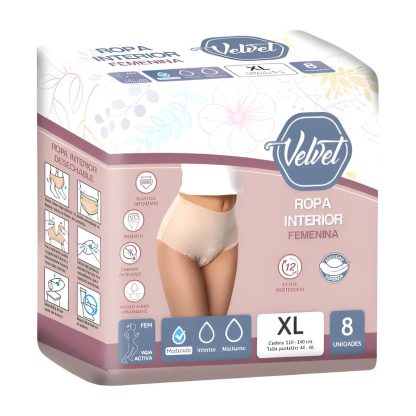 Imagen 1 de 1 de Ropa Interior Velvet Femenina Absorción Media Talle XL x 8 unidades
