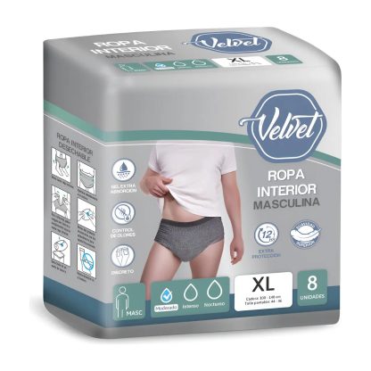 Imagen 1 de 1 de Ropa Interior Velvet Masculina Absorción Media Talle XL x 8 unidades