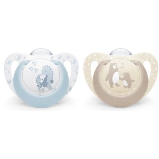 Set 2 Chupetes Nuk First Choice 0-6m Caballito de Mar y Oso