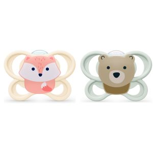 Miniatura 1 de 5 de Set 2 Chupetes Nuk Perfect Match Air 0-2m Zorro y Oso