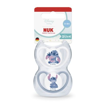 Imagen 4 de 4 de Set 2 Chupetes Nuk Perfect Match Air Disney Stitch 0-6m