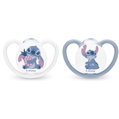 Imagen 1 de 4 de Set 2 Chupetes Nuk Perfect Match Air Disney Stitch 0-6m