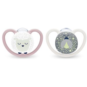 Miniatura 1 de 4 de Set 2 Chupetes Nuk Perfect Match Air Noche 0-6m Oveja y Luciérnaga Brillan en la Oscuridad