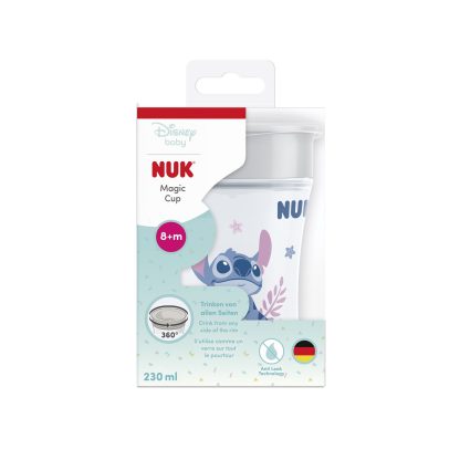 Imagen 3 de 4 de Vaso Nuk Magic Cup 360° Antiderrame Disney Stitch 230 ml